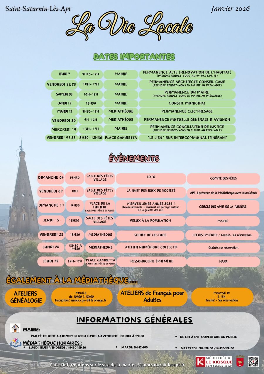 La Vie Locale Janvier 2026