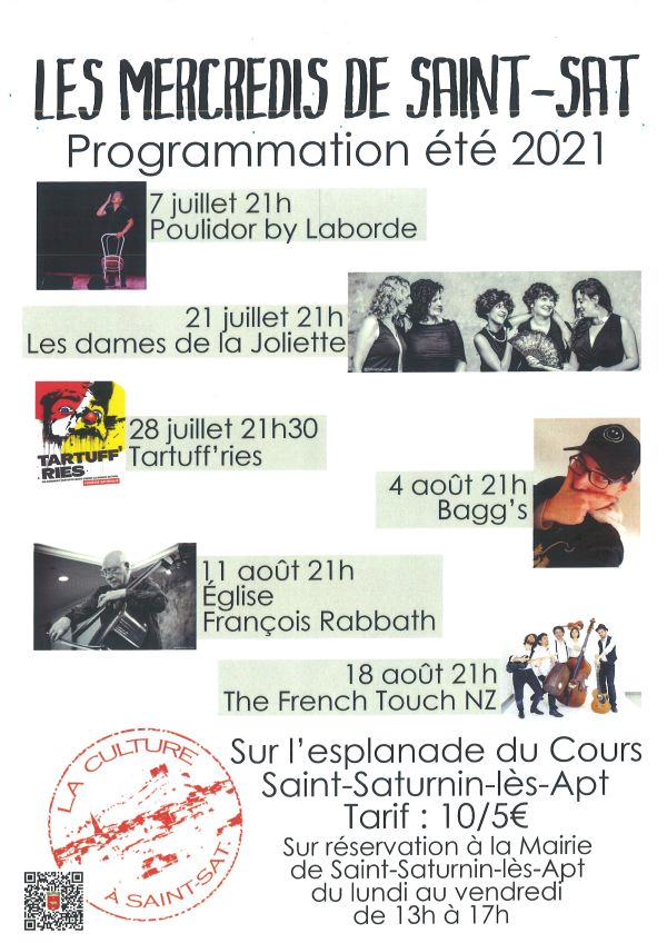 Programmation 2021 Mercredi de St-Sat