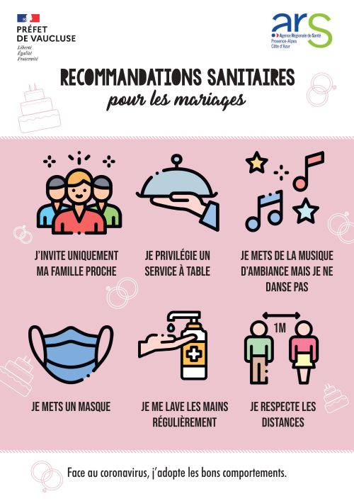 RECOMMANDATIONS SANITAIRES pour les mariages